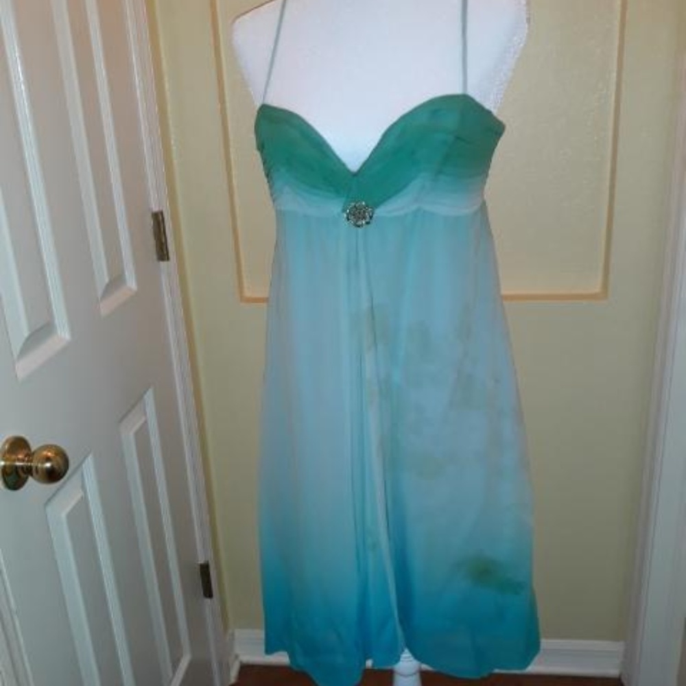 Dress with beautiful hews of green and blue